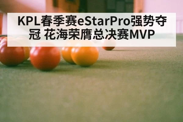 KPL春季赛eStarPro强势夺冠 花海荣膺总决赛MVP